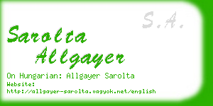 sarolta allgayer business card